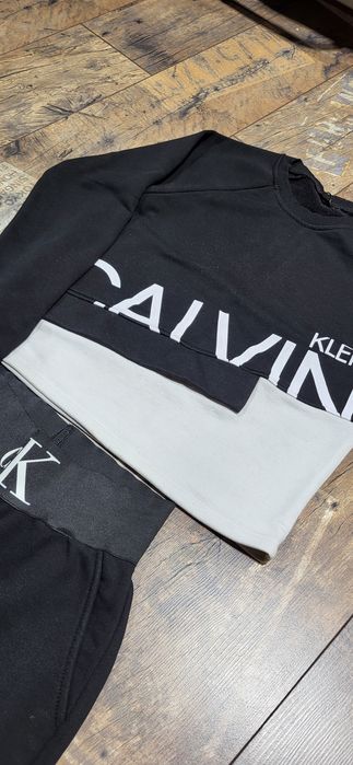 Dres damski dwa kolory zatrzaski bawełna premium szerokie spodnie S