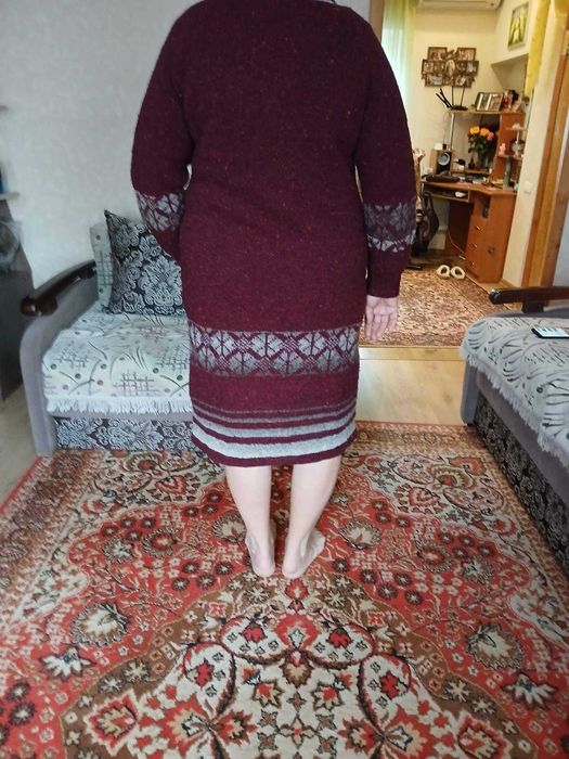 Жіноче плаття , ручна в'язка ,  54-56 розмір ,шерсть, дуже тепле