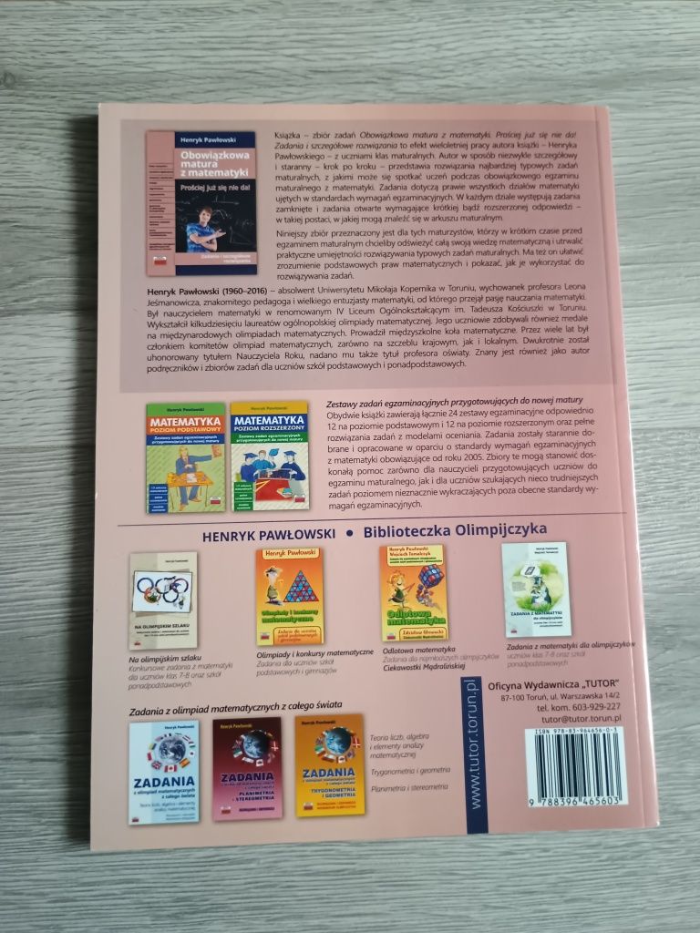 Zbiór zadań do obowiązkowej matury z matematyki Henryk Pawłowski