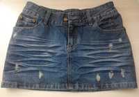 Юбка джинсовая голубая (синяя) короткая (размер 29)