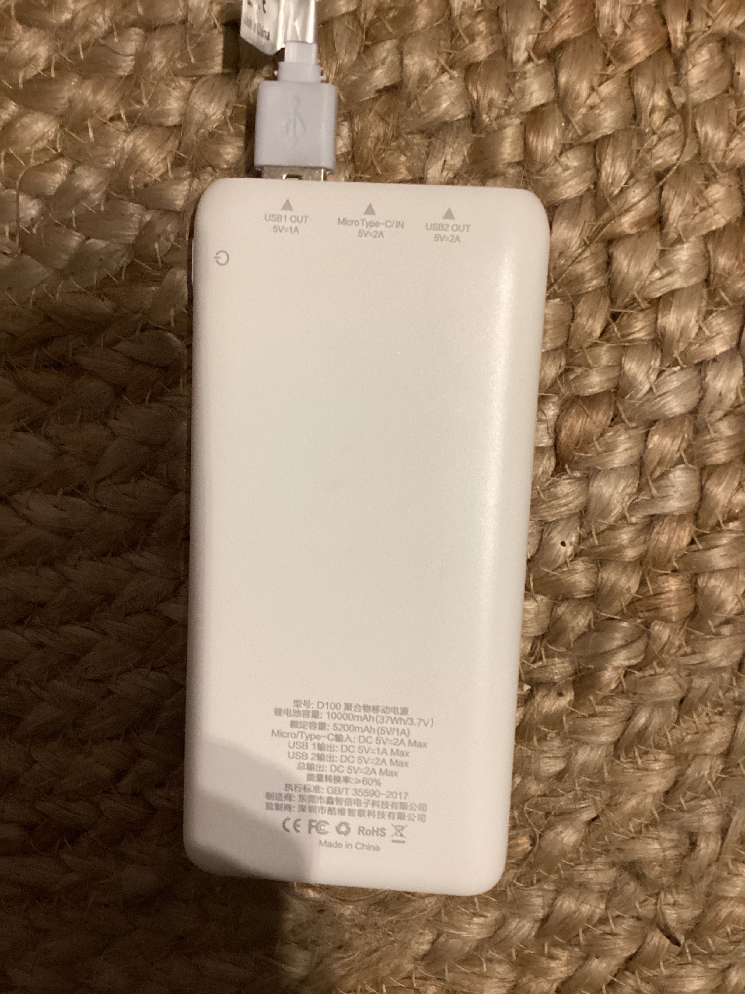 Power Bank 10000 mAH ultra cienki qoovi