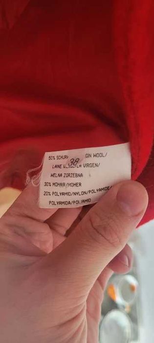 czerwony żakiet marynarka virgin wool TUZZI 38