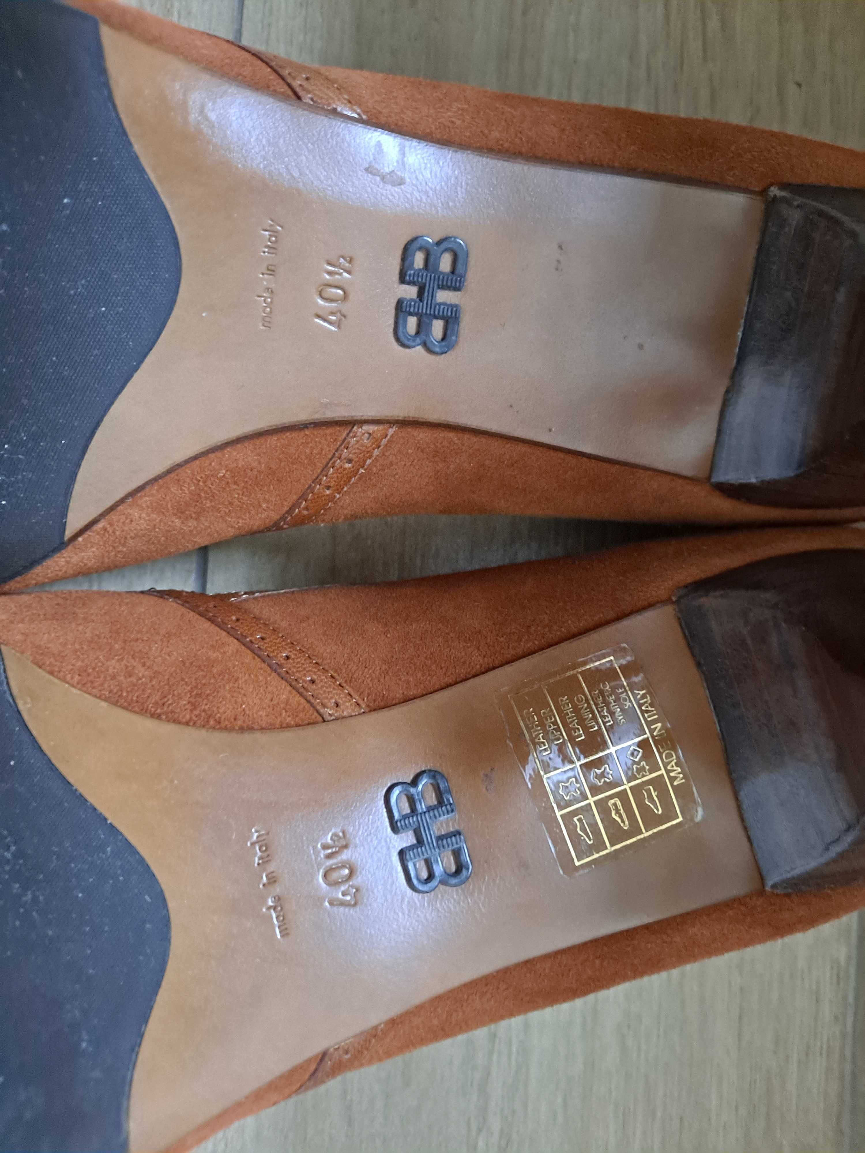 hugo boss buty pantofle czółenka zamsz naturalny jak nowe 40,5