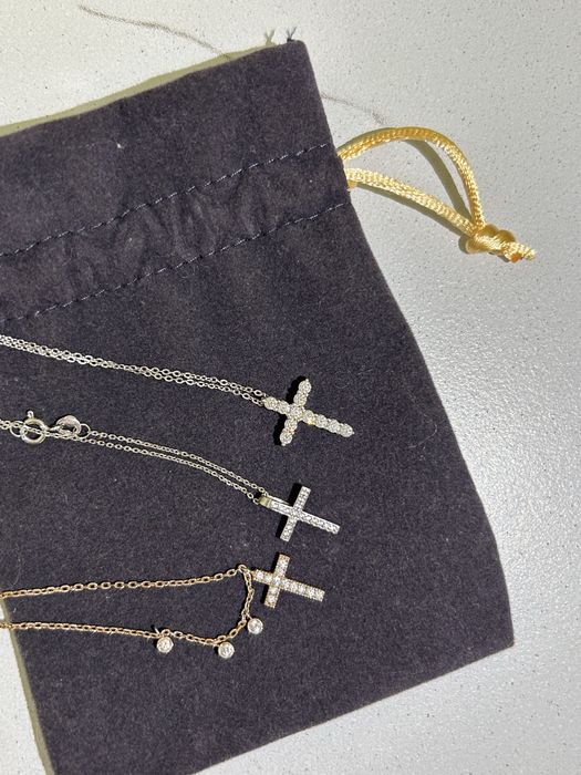 Підвіска хрестик tiffany срібло з цирконами розсип