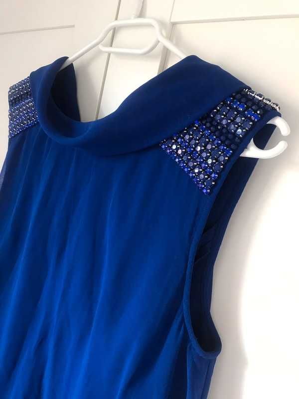 Ted Baker sukienka elegancka wesele 38 niebieska
