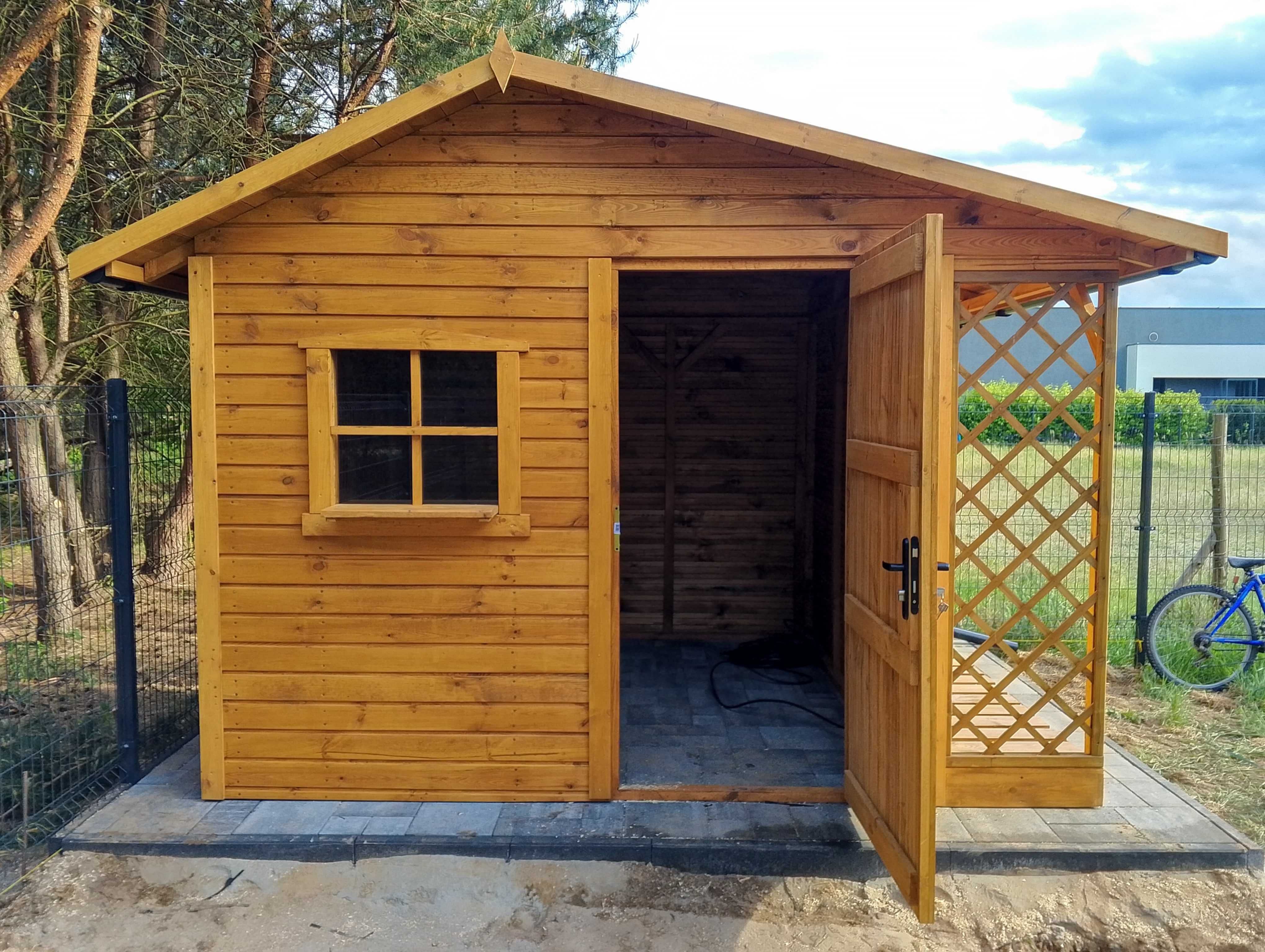 Domek ogrodowy, narzedziowy *MICHAŁ* domek 3x3 drewutnia 3x0.6m