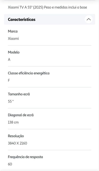 TV Xiaomi A55 2025 nova na caixa