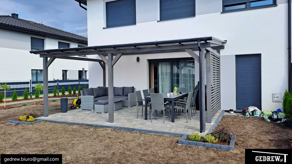 zadaszenie tarasu tarasowe zadaszenie nad tarasem patio pergola 6,3x4m