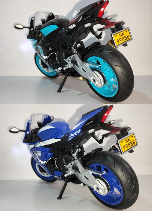 YAMAHA YZF-R1M модель мотоцикла 1:9 со звуком и светом металл