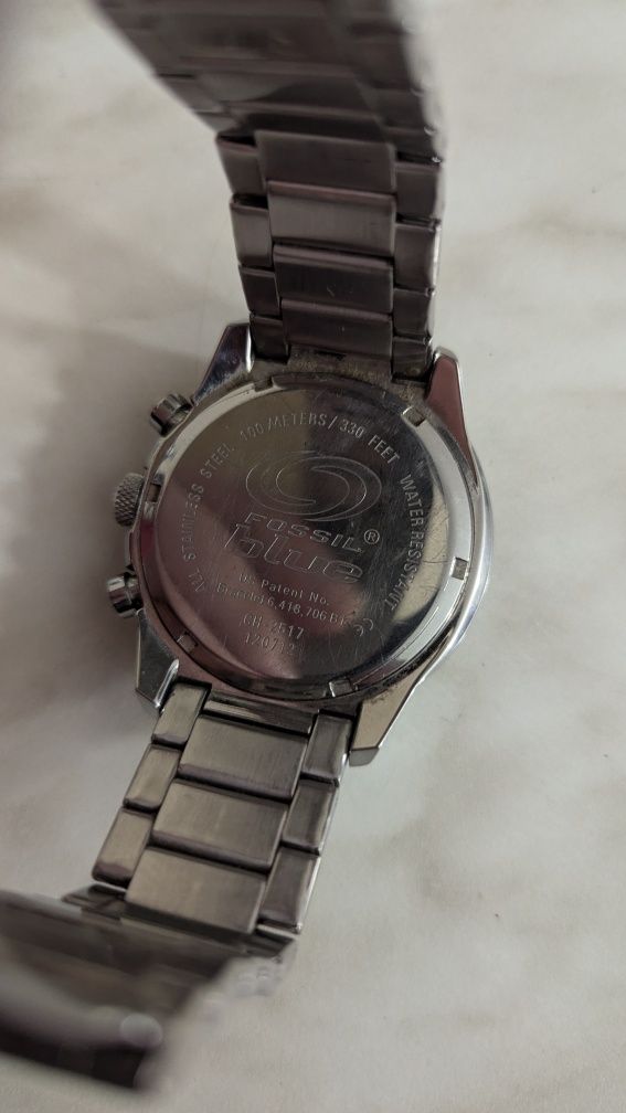 Часы Fossil blue chronograph, годинник США хронограф