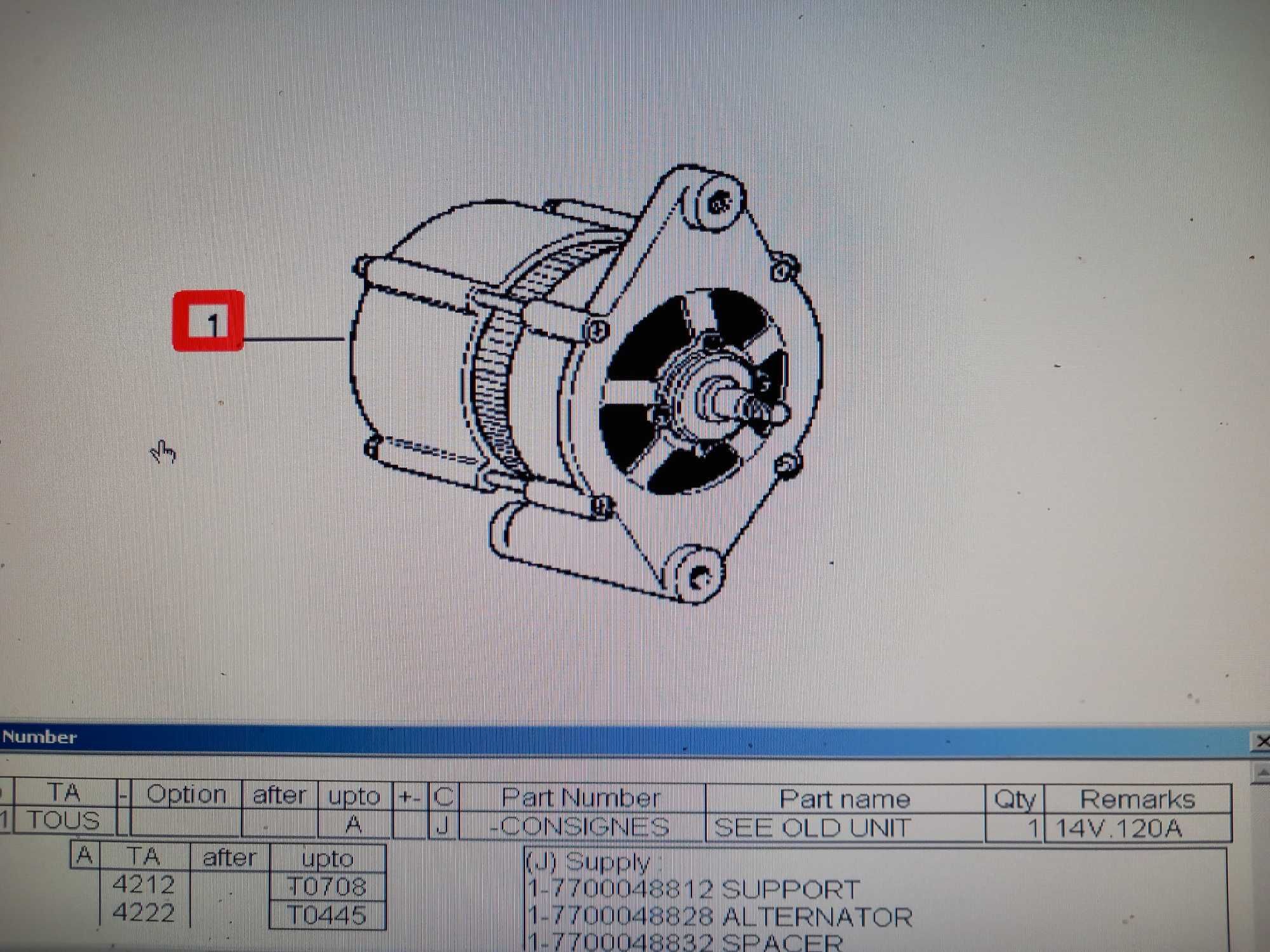 Alternator RENAULT ARES silnik John Deere 14V 120A bez koła wielorow.