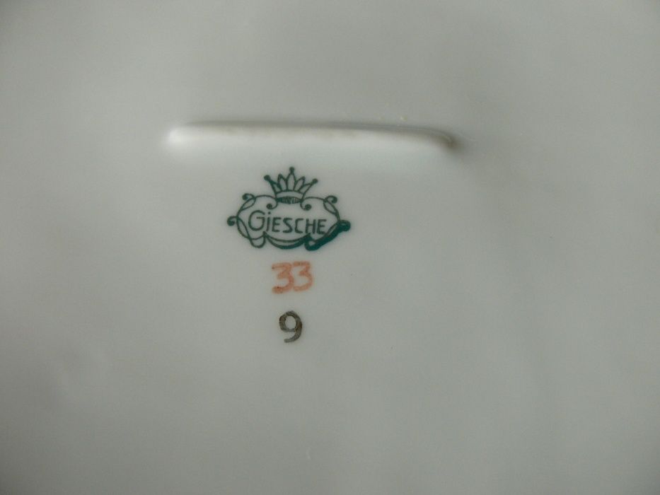 Giesche Czuday 2 szt. patera + waza 1928 malatura porcelana Art Deco