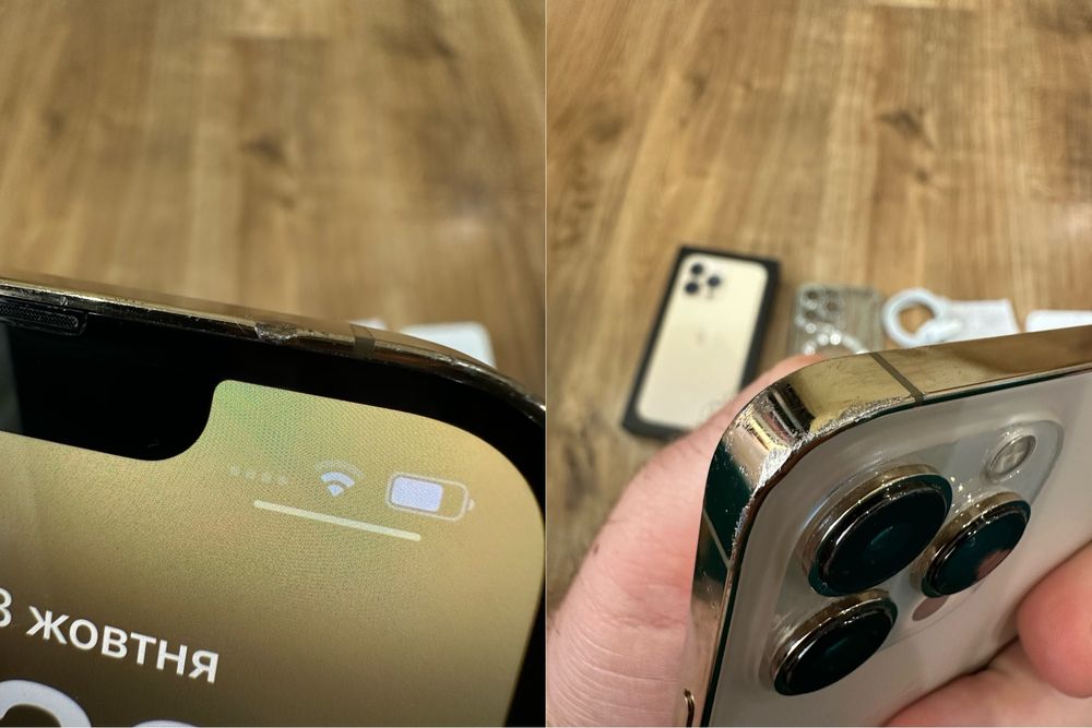 Продам iphone 13 pro 128 gb чек акб 77% gold айфон 13 про