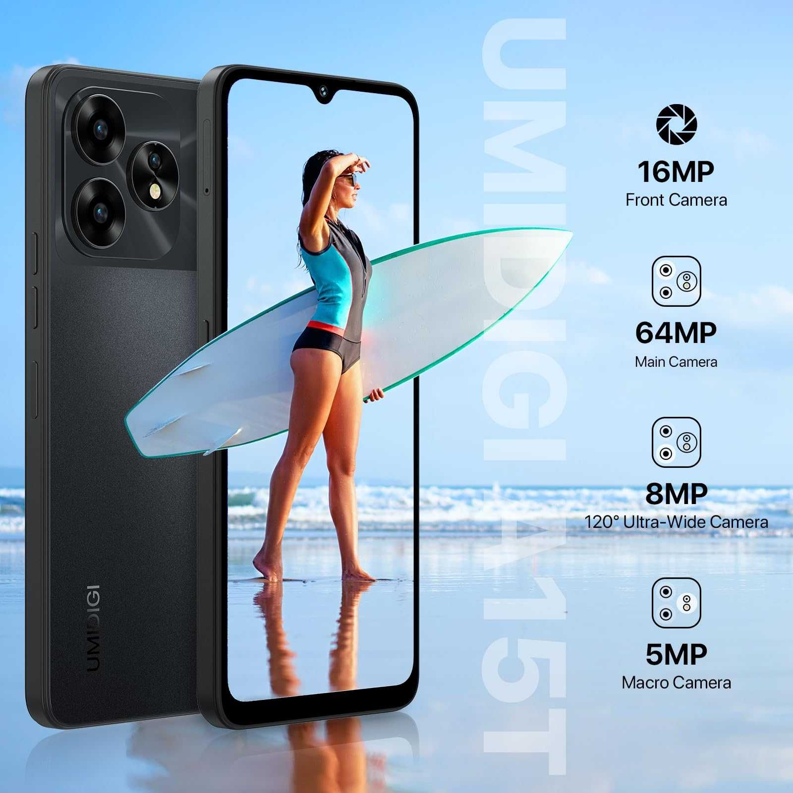 Смартфон UMIDIGI A15T 8/128 6.7" NFC Android 13 MTK Helio G95 нові