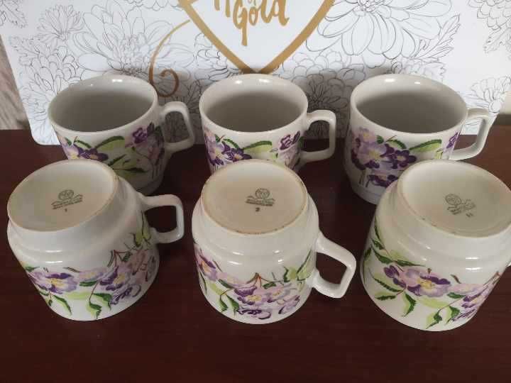 Wałbrzych 6 kubków porcelana  bdb