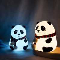 Детский силиконовый ночник светильник Панда 7 цветов