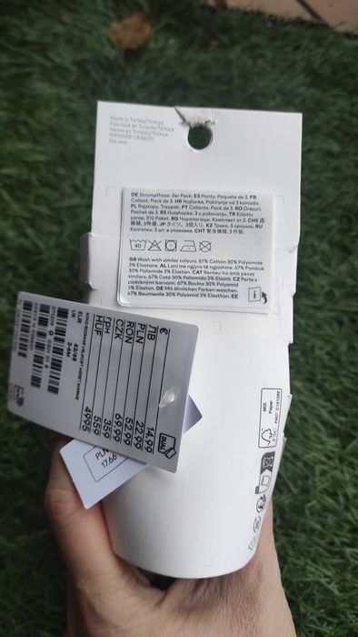 H&M nowe Rajstopy beżowe dla niemowlaka bawełna 62/68