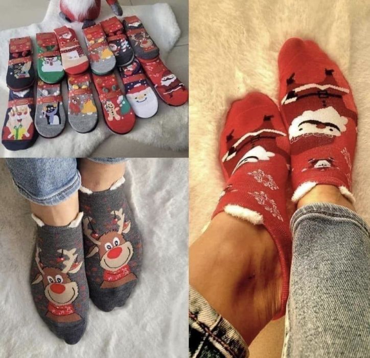 Stopki świąteczne damskie 4 pary