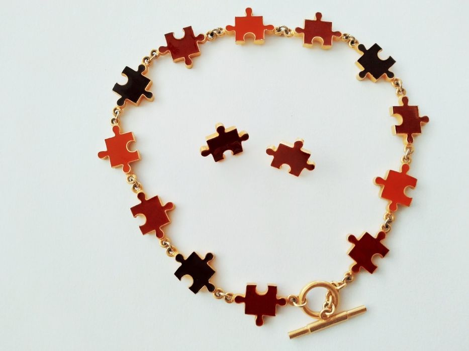 Colar e Brincos como novos Biche de Bere - bijuteria francesa