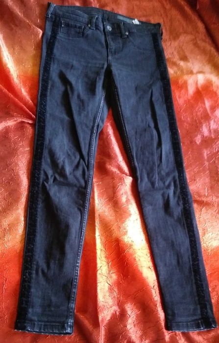 Big Star Destiny W29 L32 czarne spodnie z lampasami