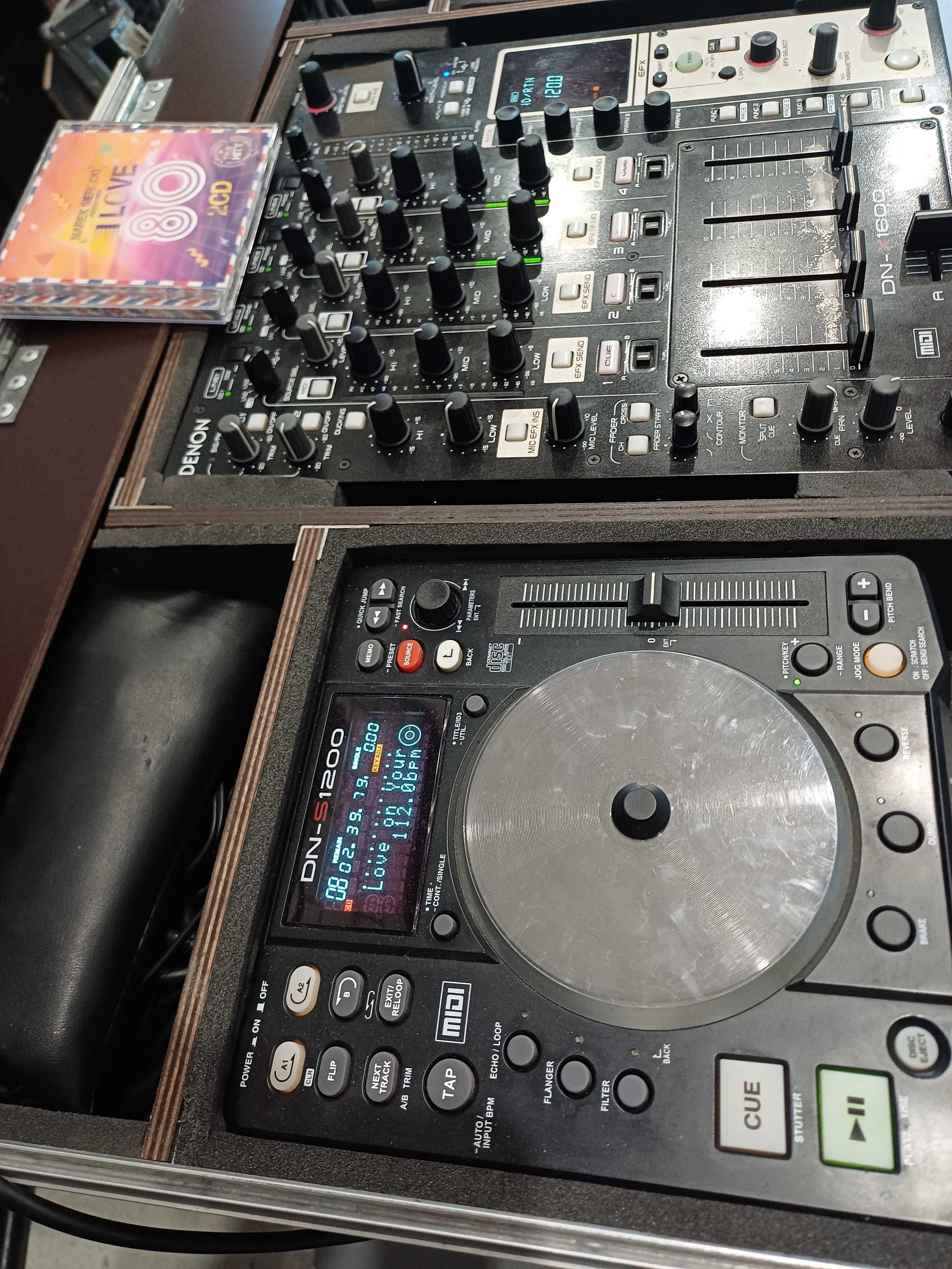 Konsola Dj  2xDenon DN-S1200 + Mixer Denon DN-X1600 + case