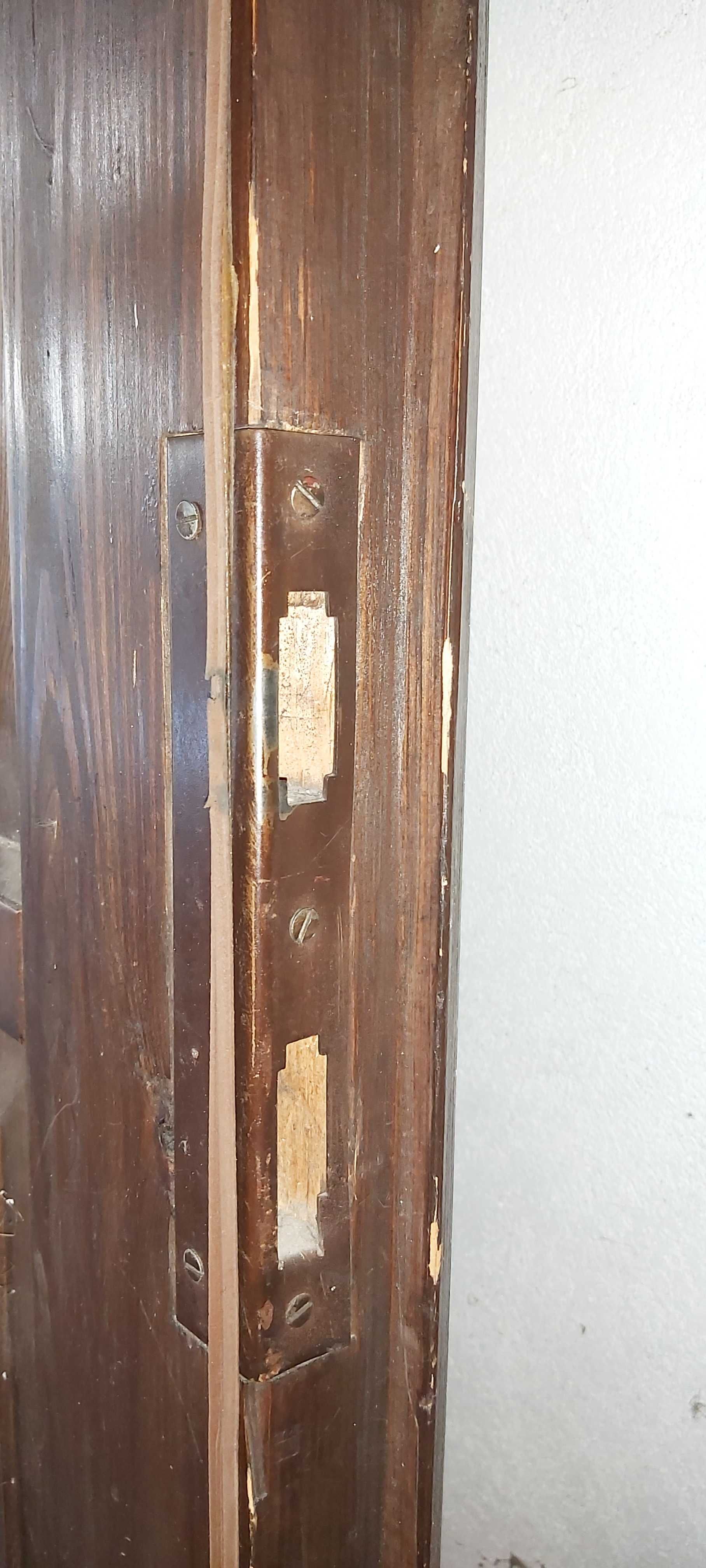 Drzwi drewniane zewnętrzne dwuskrzydłowe 90 + 40, wys. 198