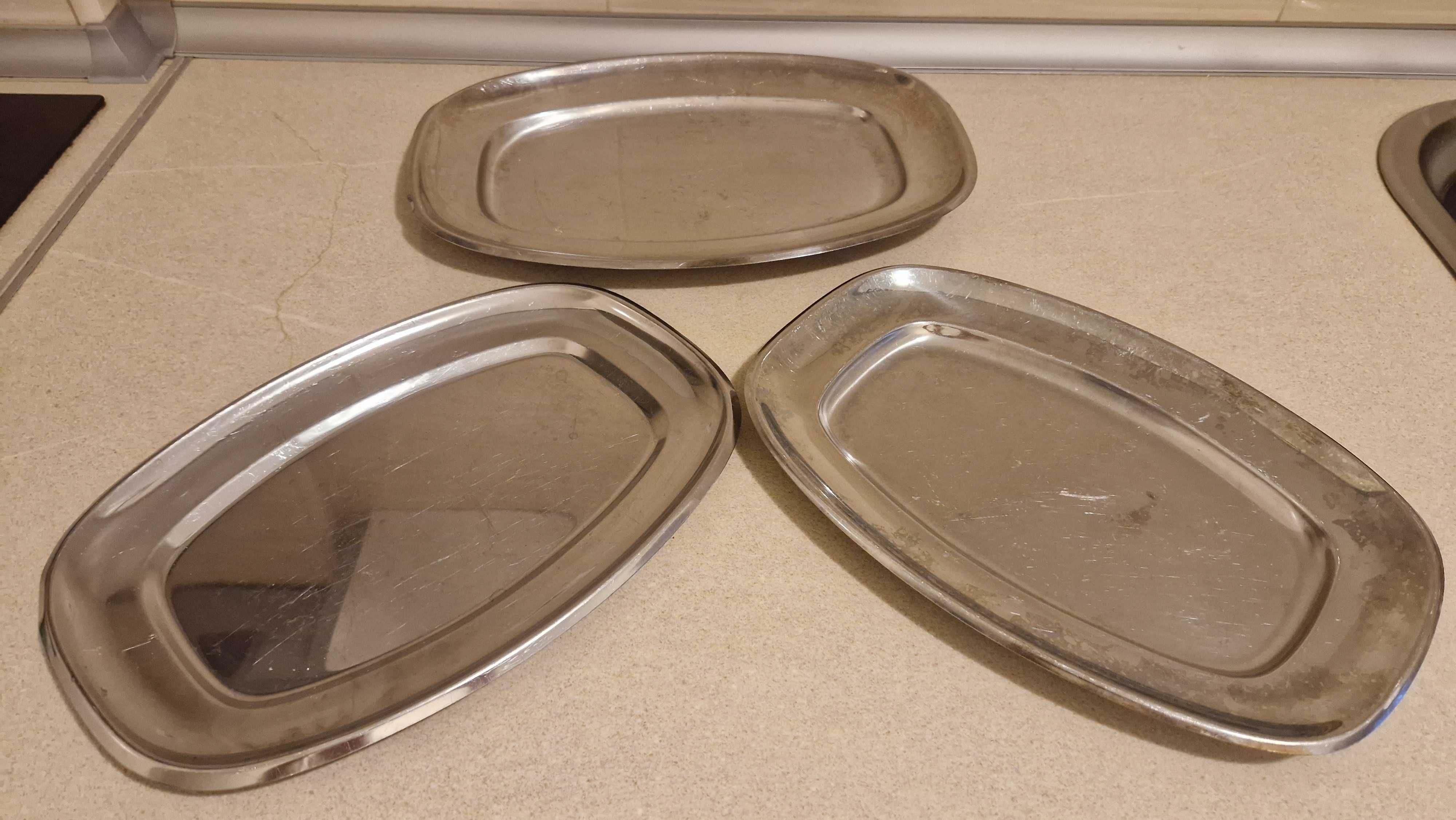 Conjunto de 3 travessas de servir em inox