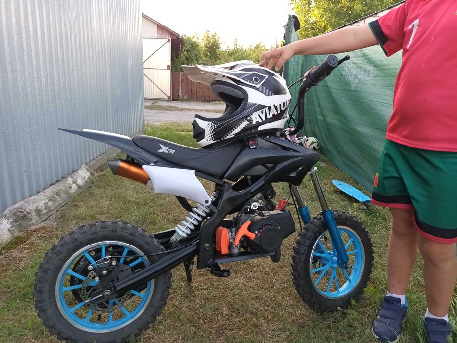 Nowy MINI CROSS MOTOR Spalinowy 50cc  XTR 701 + Kask Aviator