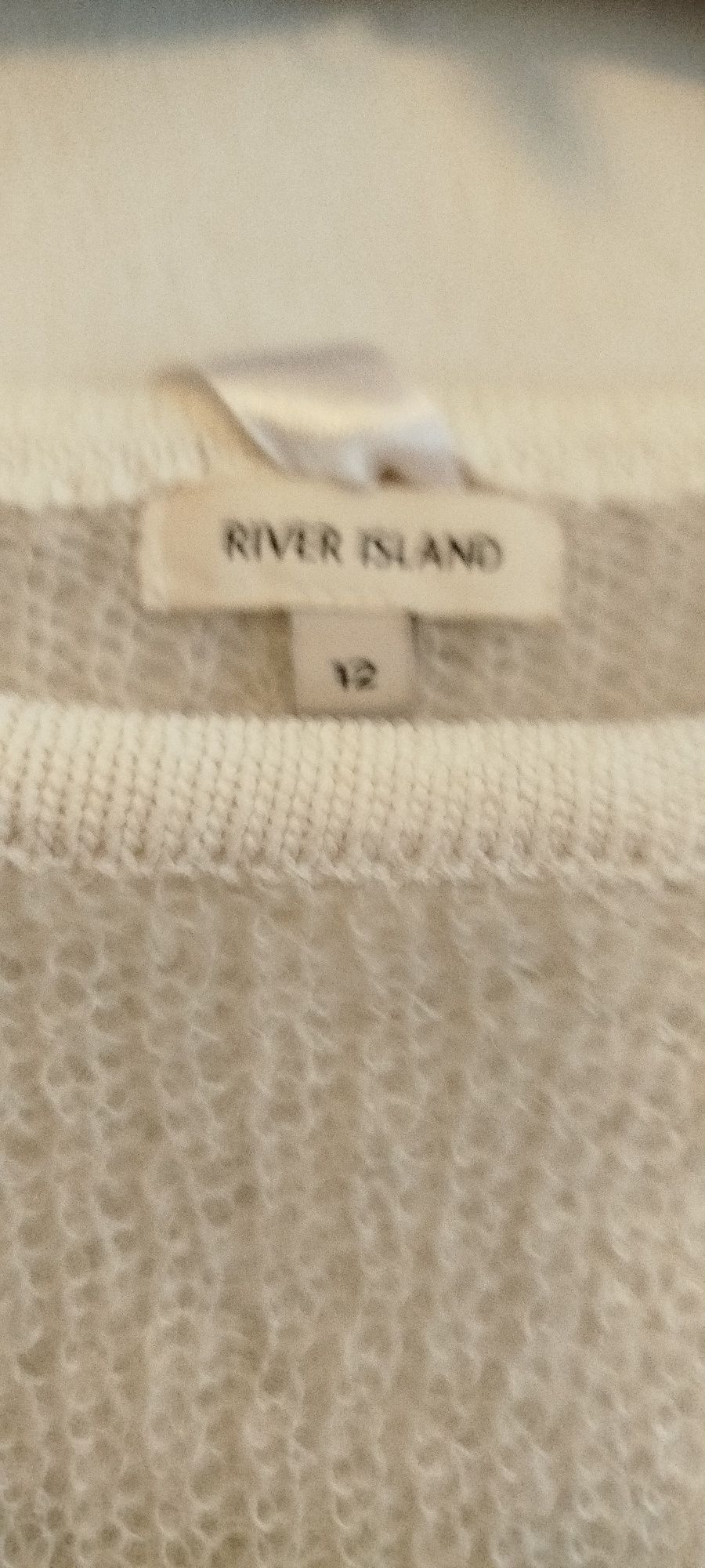 Sweterek cienki ,mohair 12 RIVER ISLAND białokremowy