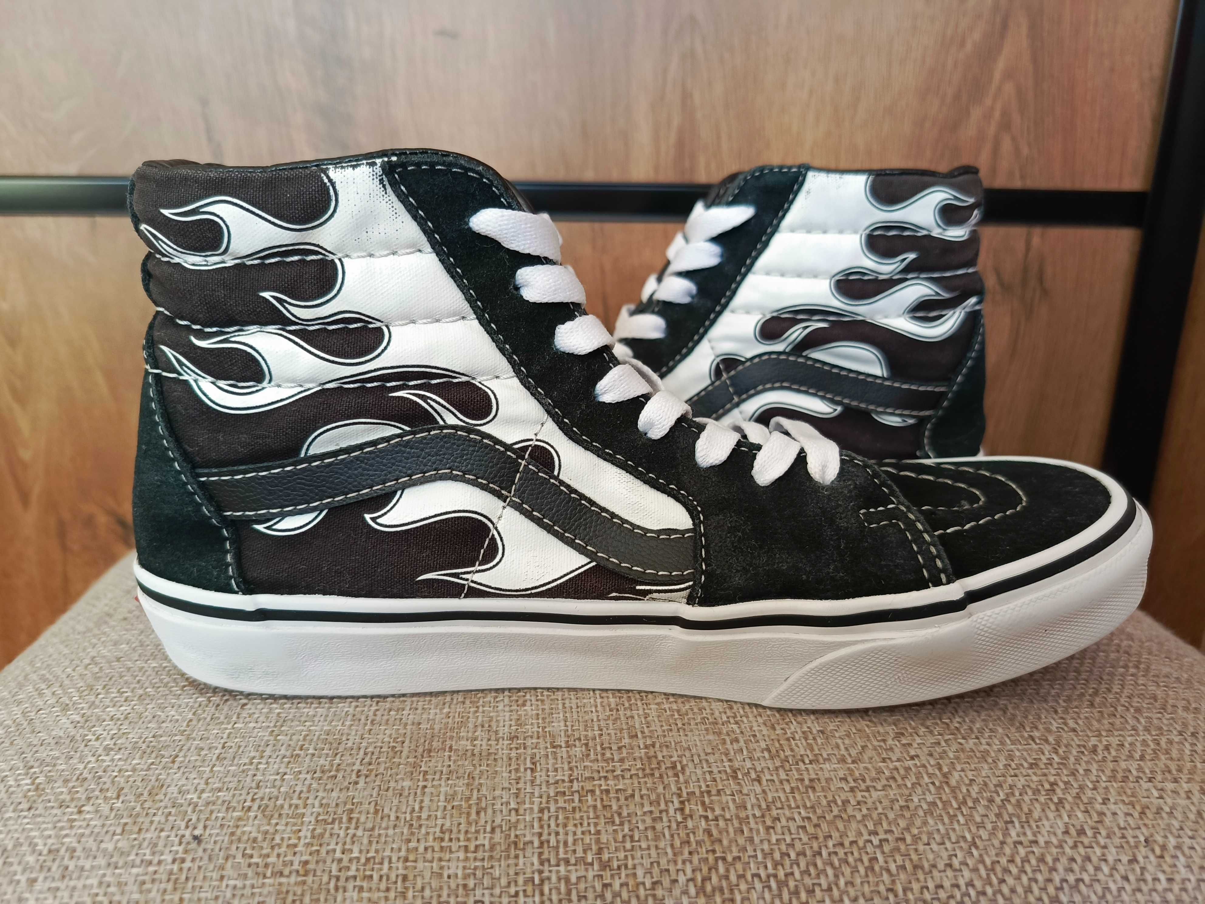 Trampki wysokie VANS 38 SK8-HI trampki chłopięce / dziewczęce skórzane