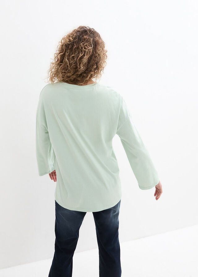 B.P.C t-shirt damski długi rękaw oversize z szerokimi rękawami ^52/54