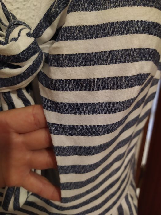 Vestido verão riscas azul e branco