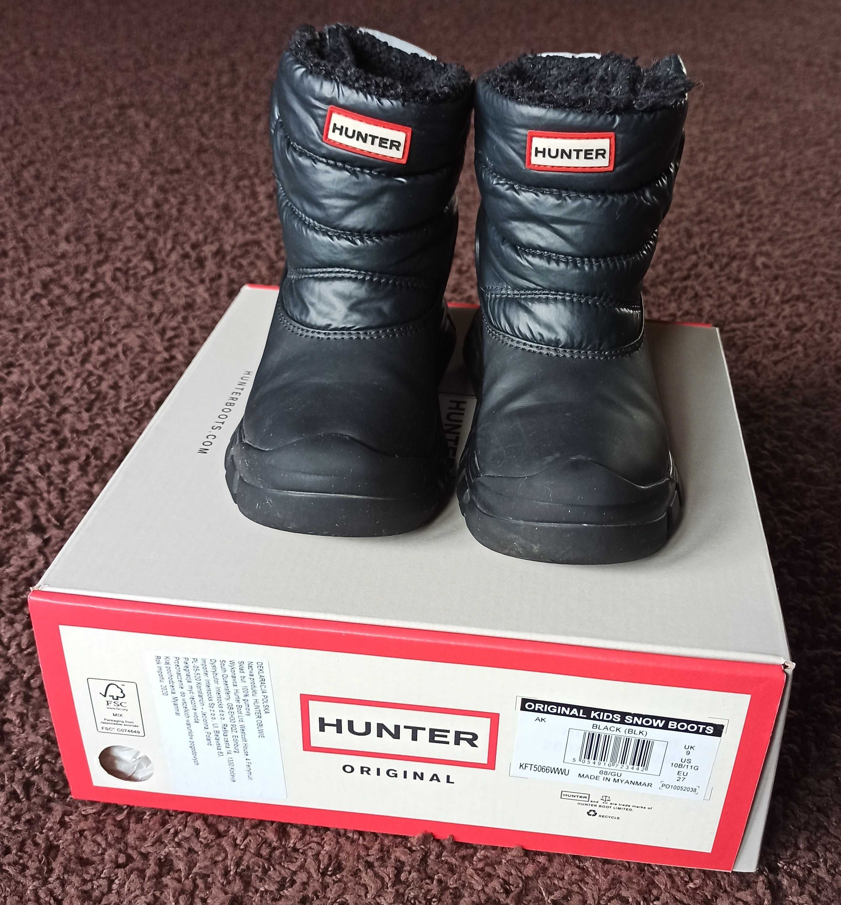 Hunter boots śniegowce botki kalosze wodoodporne wygodne unisex 27 bdb