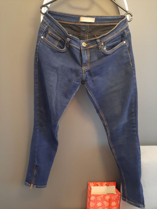 Jeansy skinny granatowe