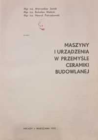 Maszyny i urządzenia w przemyśle ceramiki budowlanej - książka