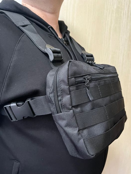 Тактична нагрудна сумка з Cordura 1000D, розгрузка чоловіча чорна