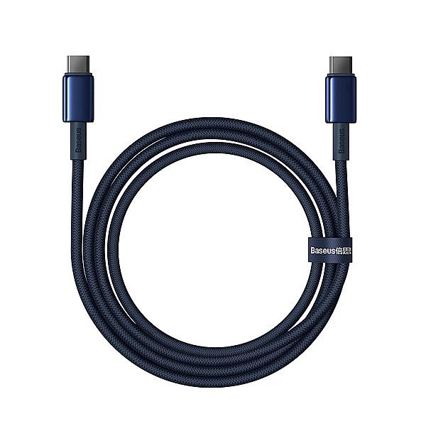 Kabel Baseus Tungsten Gold Usb-c / Usb-c 100w 2m - granatowy