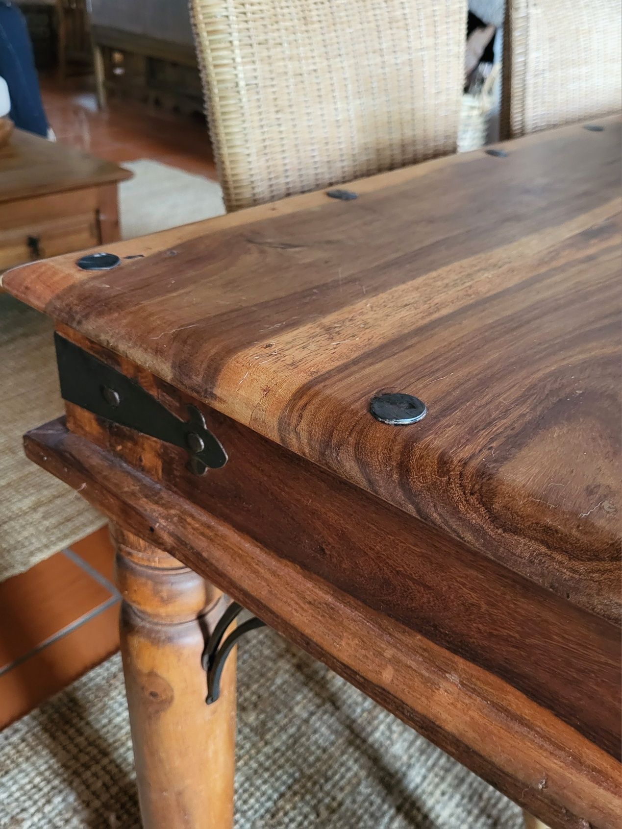 mesa, refeições, secretaria, indiano, oriental, rustico