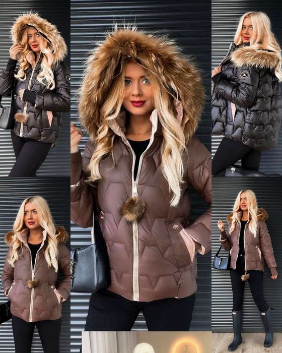 Тепла зимова  жіноча стьобана куртка на хутрі.42-44,46-48,50-52