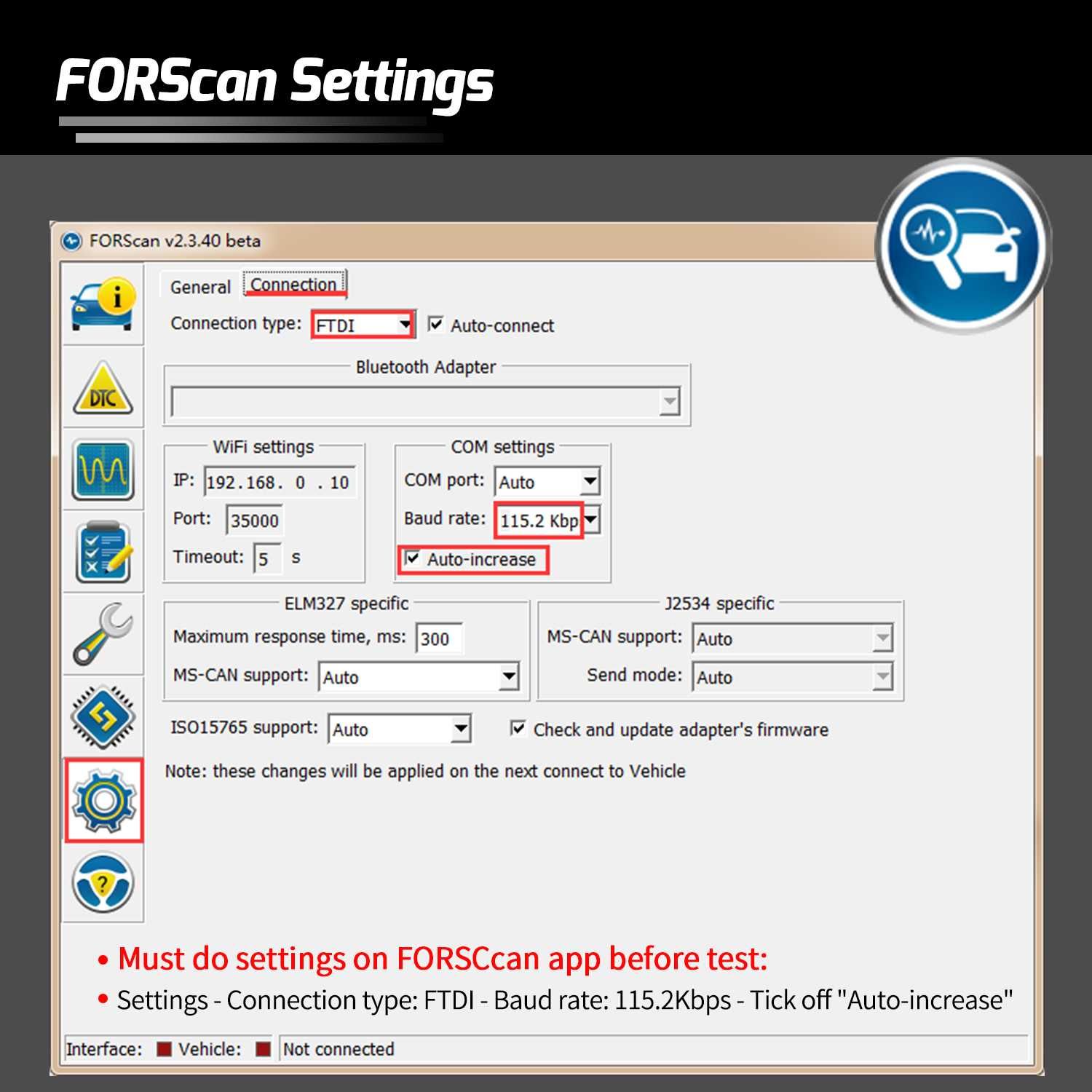 vLinker FS FORScan FEPS 18 Volt