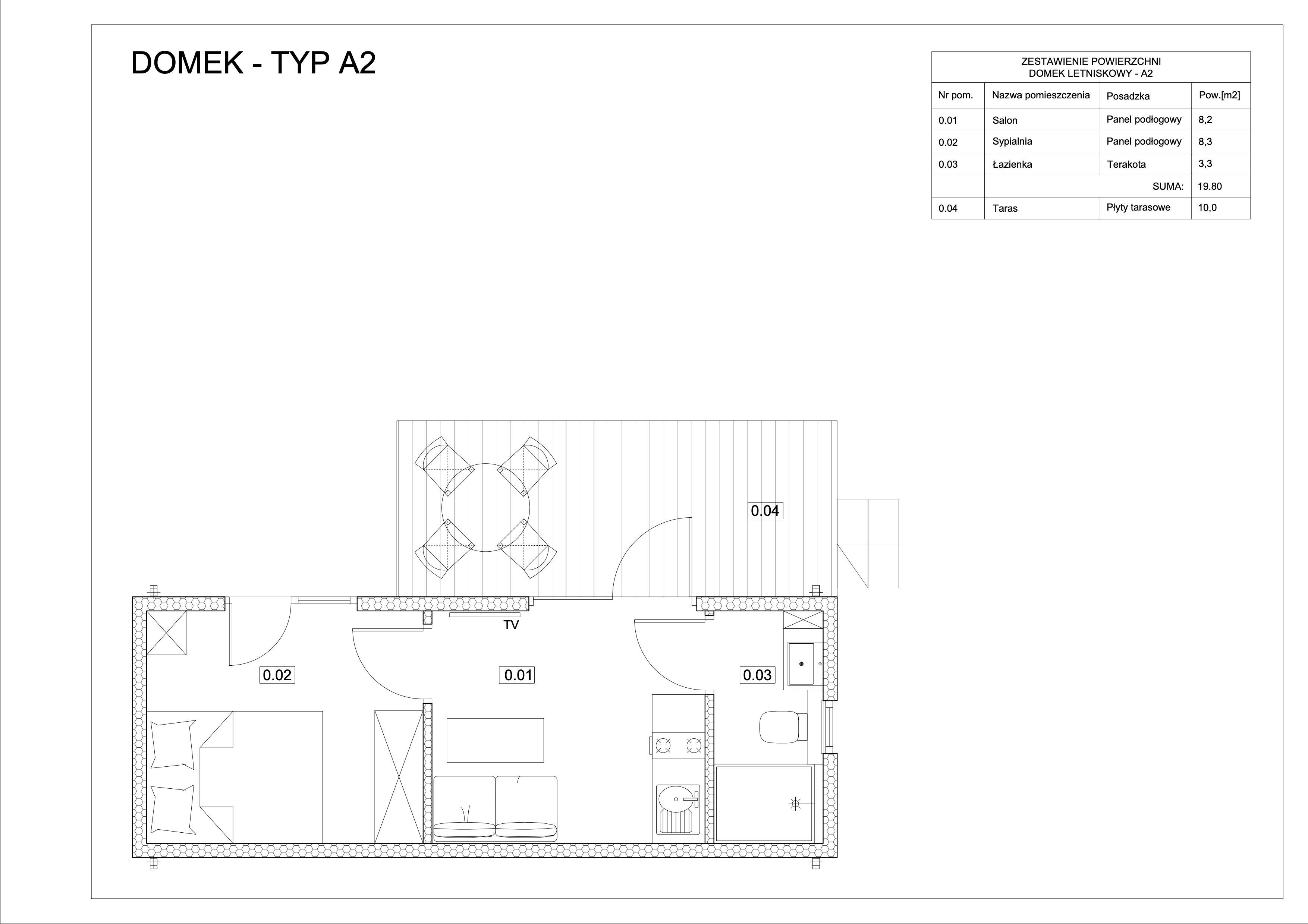 Nowy domek mobilny z jedną sypialnią od ręki - 20m2