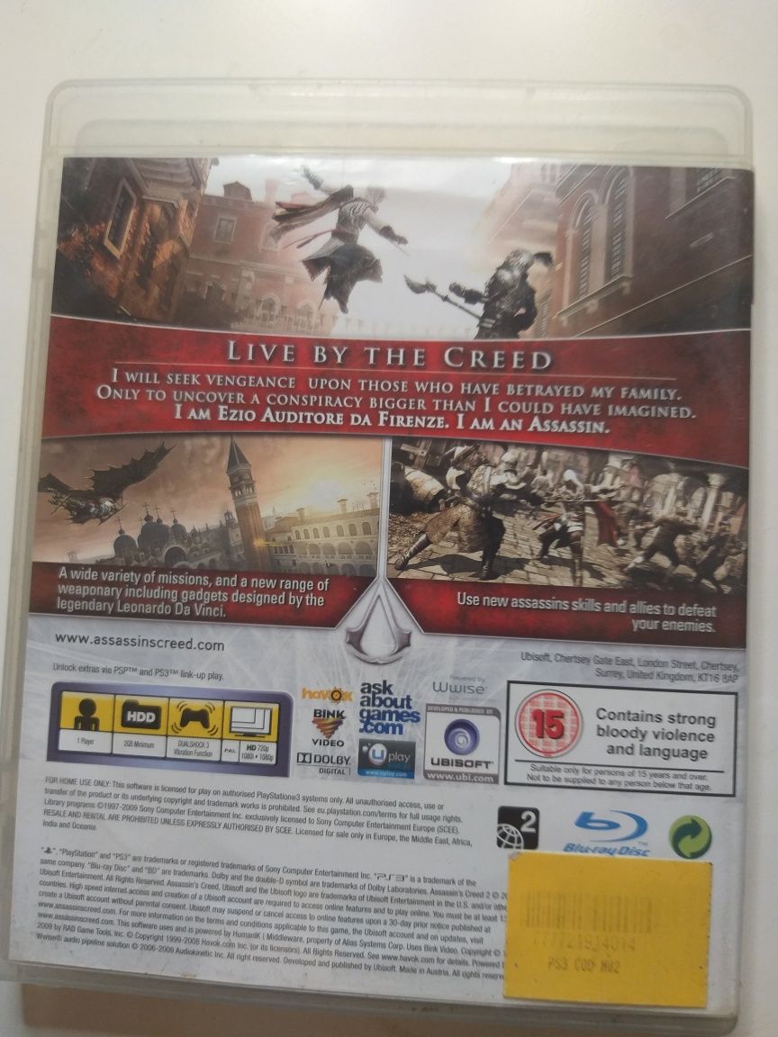 Gra PS3 Assasins Creed II AC2 Play Station 3 na konsole płyta akcja
