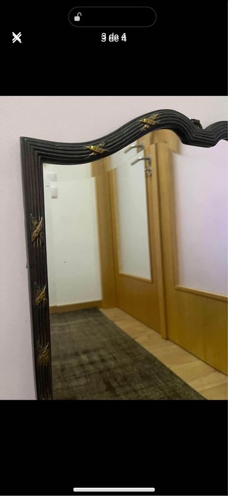 Espelho vintage com moldura em bronze  72x50