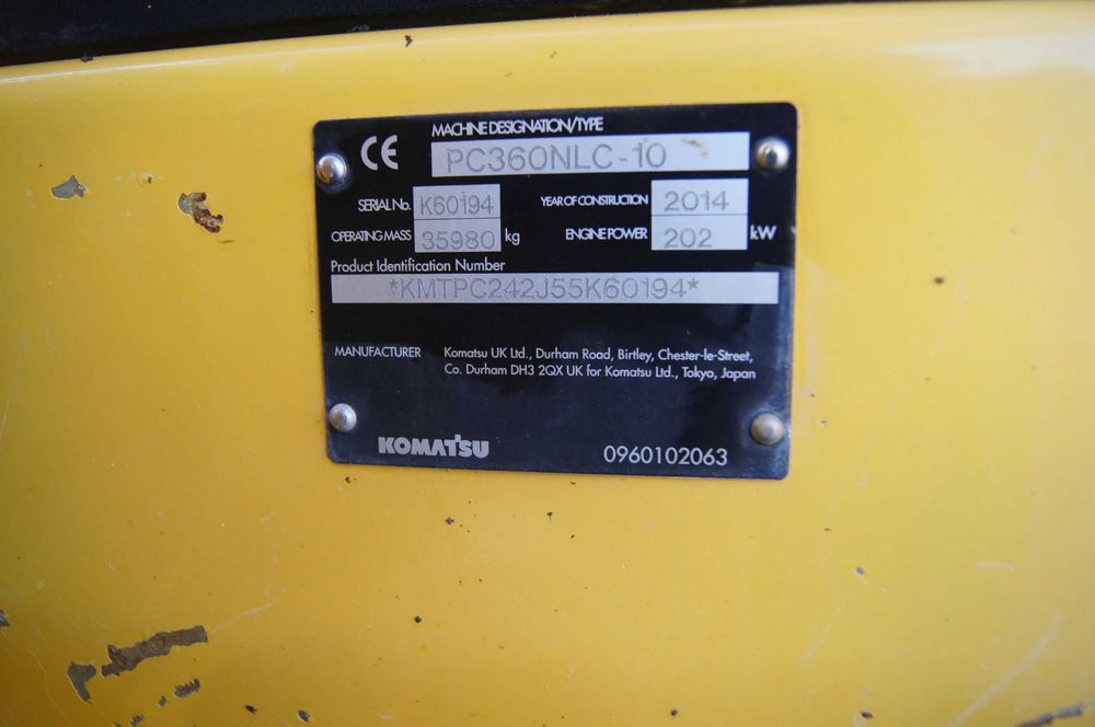 Koparka gąsienicowa KOMATSU PC 360 NLC-10