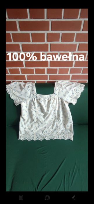 Bluzka boho pastelowa azurowa