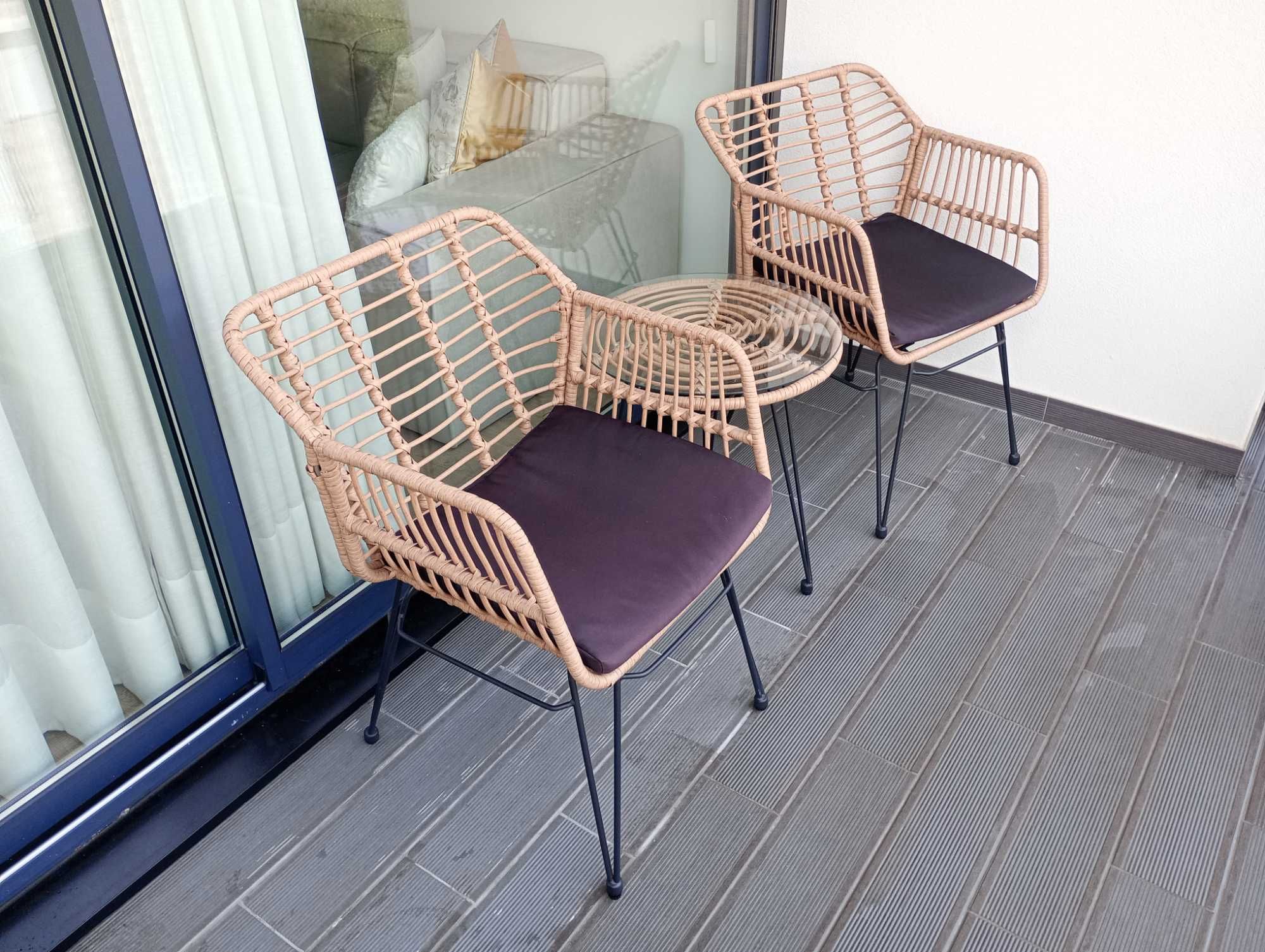 Conjunto jardim exterior cadeiras mesa
