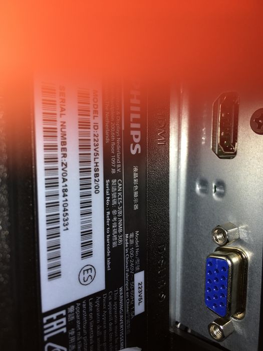 Monitor Philips LED 1080p Full HD  22” com HDMI