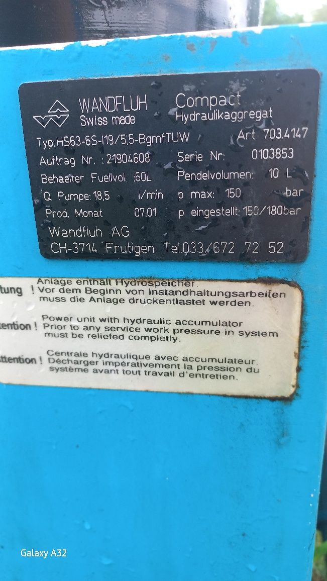 Pompa hydrauliczna,agregat 5.5KW