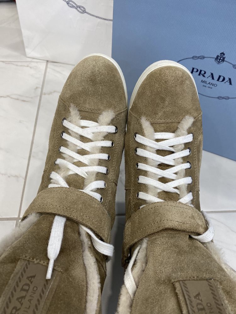 Сапоги ботинки сникерсы prada