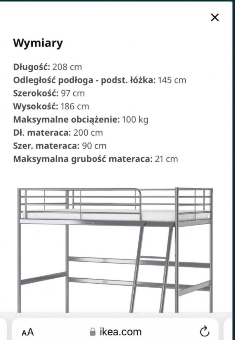 Łóżko piętrowe Ikea
